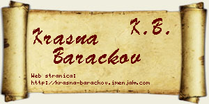 Krasna Baračkov vizit kartica